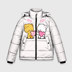 Зимняя куртка для мальчика Мишки с сердечками