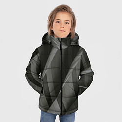 Куртка зимняя для мальчика Абстрактные серые острые металлические листы, цвет: 3D-светло-серый — фото 2