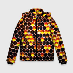 Куртка зимняя для мальчика Медовые пчелиные соты, цвет: 3D-светло-серый