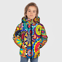 Куртка зимняя для мальчика Психоделика калейдоскоп, цвет: 3D-черный — фото 2