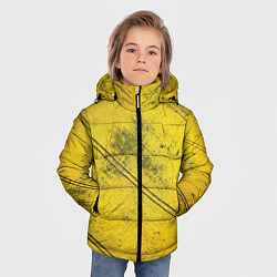 Куртка зимняя для мальчика Абстрактная ярко-золотая текстура, цвет: 3D-черный — фото 2