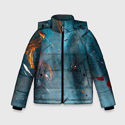 Зимняя куртка для мальчика Абстрактный синий туман, силуэты и краски