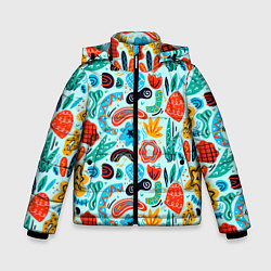 Куртка зимняя для мальчика Colorful patterns, цвет: 3D-черный