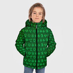 Куртка зимняя для мальчика Паттерн элементали под дендро, цвет: 3D-светло-серый — фото 2