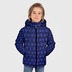Куртка зимняя для мальчика Паттерн элементали под гидро, цвет: 3D-светло-серый — фото 2