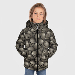 Куртка зимняя для мальчика Стена черепов, цвет: 3D-светло-серый — фото 2