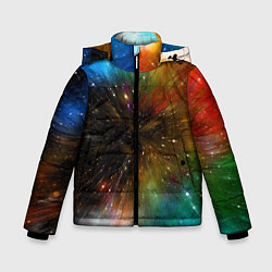 Куртка зимняя для мальчика Бескрайний космос - неон, цвет: 3D-светло-серый