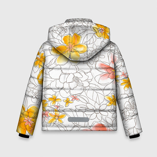 Зимняя куртка для мальчика Нарисованный цветы - светлый / 3D-Красный – фото 2