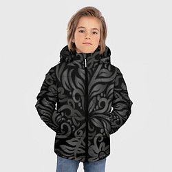 Куртка зимняя для мальчика Модный растительный орнамент, цвет: 3D-красный — фото 2