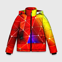 Куртка зимняя для мальчика Digital triangle abstract, цвет: 3D-черный