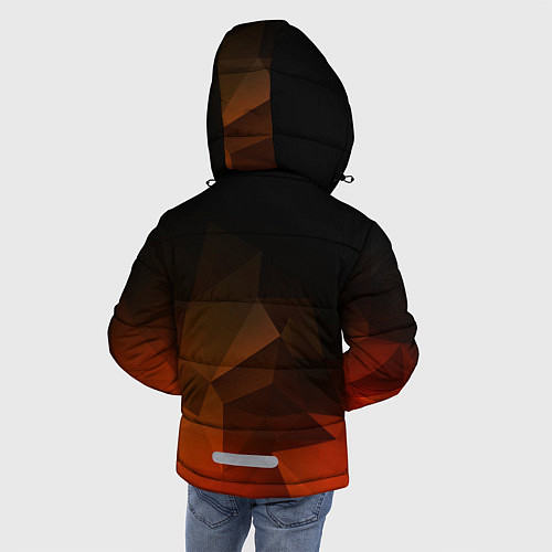 Зимняя куртка для мальчика Абстрактное пламя / 3D-Светло-серый – фото 4