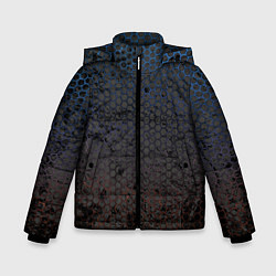 Куртка зимняя для мальчика Грязный блестящий гексаэдр патттерн, цвет: 3D-светло-серый