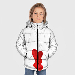 Куртка зимняя для мальчика Сердца валентинки, цвет: 3D-черный — фото 2