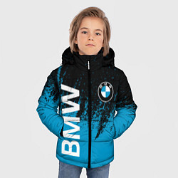 Куртка зимняя для мальчика Bmw голубые брызги, цвет: 3D-черный — фото 2