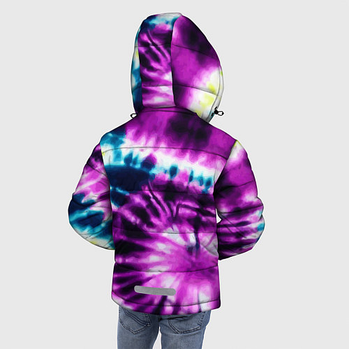 Зимняя куртка для мальчика Тай дай фиолетовый узор / 3D-Светло-серый – фото 4