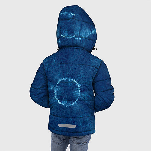 Зимняя куртка для мальчика Синий круг тай-дай / 3D-Светло-серый – фото 4
