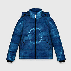Куртка зимняя для мальчика Синий круг тай-дай, цвет: 3D-светло-серый