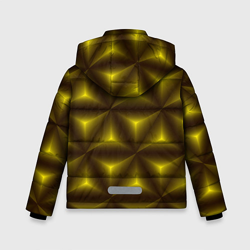 Зимняя куртка для мальчика Желтые треугольники / 3D-Светло-серый – фото 2