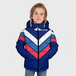 Куртка зимняя для мальчика Полосы - триколор Россия: темно-синий, цвет: 3D-светло-серый — фото 2