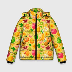 Куртка зимняя для мальчика Fruit abundance, цвет: 3D-светло-серый