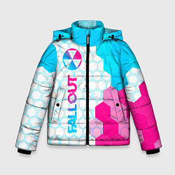 Зимняя куртка для мальчика Fallout neon gradient style: по-вертикали