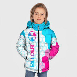 Куртка зимняя для мальчика Fallout neon gradient style: по-вертикали, цвет: 3D-черный — фото 2