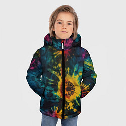 Куртка зимняя для мальчика Тай дай на темном фоне: арт нейросети, цвет: 3D-красный — фото 2