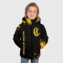 Куртка зимняя для мальчика Angels of Death - gold gradient: надпись, символ, цвет: 3D-черный — фото 2