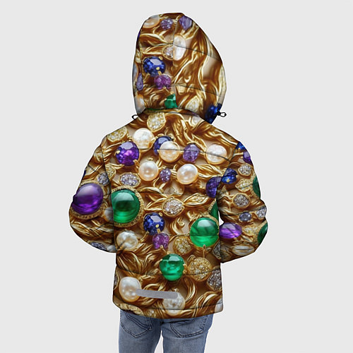 Зимняя куртка для мальчика Россыпь драгоценностей / 3D-Светло-серый – фото 4
