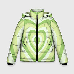 Зимняя куртка для мальчика Зеленые сердца - индикид паттерн