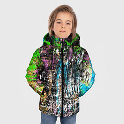 Куртка зимняя для мальчика Красочный фон в стиле гранж, цвет: 3D-светло-серый — фото 2