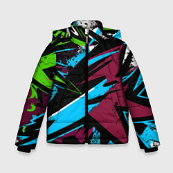 Куртка зимняя для мальчика Граффити текстура, цвет: 3D-светло-серый