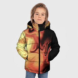 Куртка зимняя для мальчика Пламя с боку, цвет: 3D-черный — фото 2