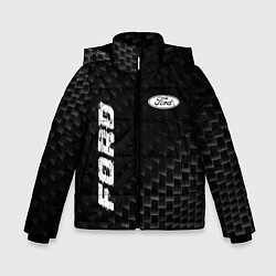 Куртка зимняя для мальчика Ford карбоновый фон, цвет: 3D-черный