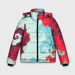 Зимняя куртка для мальчика Пиксельный цветочный паттерн