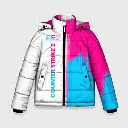 Зимняя куртка для мальчика Counter Strike 2 neon gradient style: по-вертикали