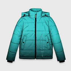 Куртка зимняя для мальчика Силуэт лисы на градиентном фоне, цвет: 3D-черный