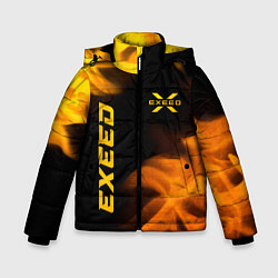 Куртка зимняя для мальчика Exeed - gold gradient: надпись, символ, цвет: 3D-черный