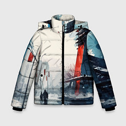 Зимняя куртка для мальчика Наш город - коллекция Бело-сине-красный - Хуф и Ся