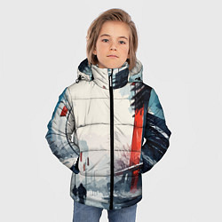 Куртка зимняя для мальчика Наш город - коллекция Бело-сине-красный - Хуф и Ся, цвет: 3D-черный — фото 2