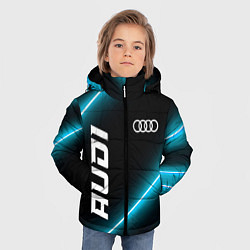 Куртка зимняя для мальчика Audi неоновые лампы, цвет: 3D-черный — фото 2