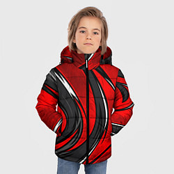 Куртка зимняя для мальчика Органический разрыв - красный, цвет: 3D-черный — фото 2