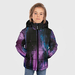 Куртка зимняя для мальчика Фиолетовые абстрактные тени, цвет: 3D-красный — фото 2