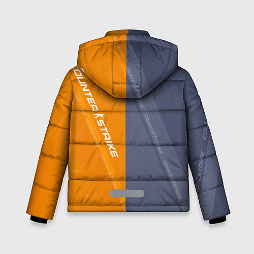 Зимняя куртка для мальчика Counter Strike 2 Blue Orange Pattern / 3D-Красный – фото 2