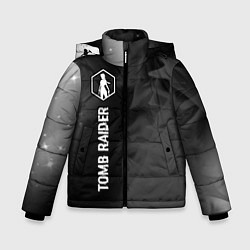 Зимняя куртка для мальчика Tomb Raider glitch на темном фоне: по-вертикали