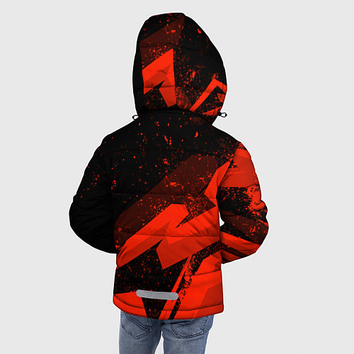 Зимняя куртка для мальчика Russia - белая надпись на красных брызгах / 3D-Светло-серый – фото 4