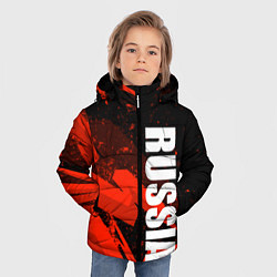Куртка зимняя для мальчика Russia - белая надпись на красных брызгах, цвет: 3D-светло-серый — фото 2