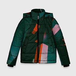 Куртка зимняя для мальчика Сюрреалистичные геометрические фигуры, цвет: 3D-красный