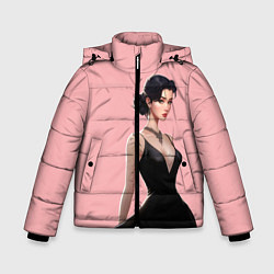 Куртка зимняя для мальчика Girl in black dress - pink, цвет: 3D-черный