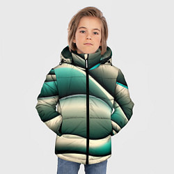 Куртка зимняя для мальчика Зеленая плавная волна, цвет: 3D-светло-серый — фото 2